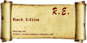 Rack Edina névjegykártya